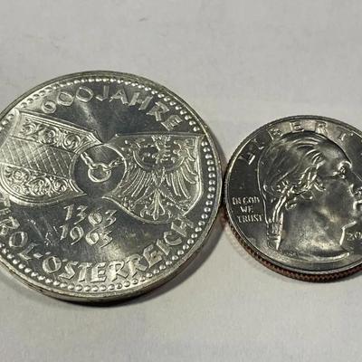 Austria 1963 Brilliant Uncirculated 50 Schilling Silver Coin KM#2894 as Pictured.