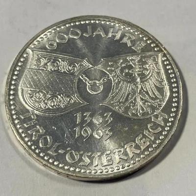 Austria 1963 Brilliant Uncirculated 50 Schilling Silver Coin KM#2894 as Pictured.