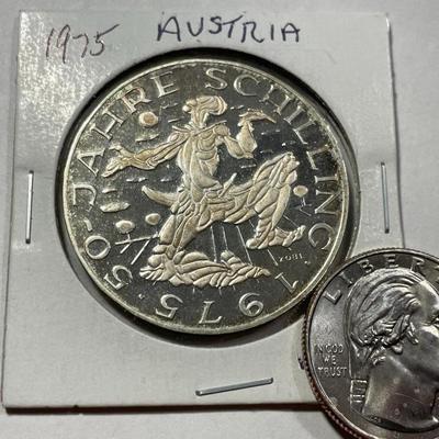 Austria 1975 Proof Condition 100 Schilling Silver Coin KM#2925 as Pictured.