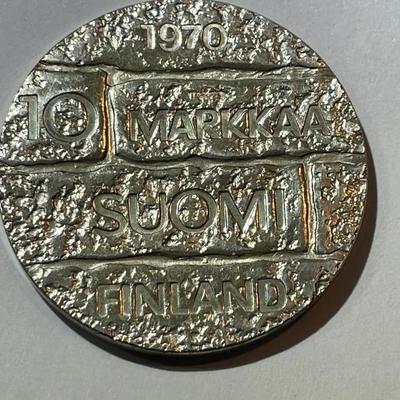 Finland Suomi 10 Markka 1970 Silver 100th Birthday J Paasikivi Coin in Uncirculated Condition as Pic'd.