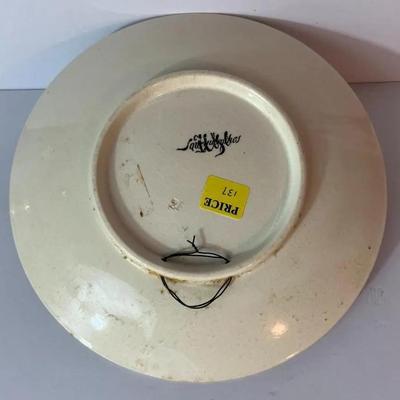 Antique French Sarreguemines Musical Theme Plate 8-3/4" "Der Fiegende Hollander" in VG Preowned Condition.