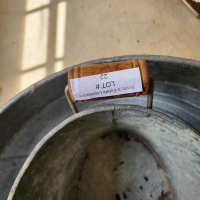 2 Galvanized Cans No. 3 Dover Parkersburg , Ice Bucket