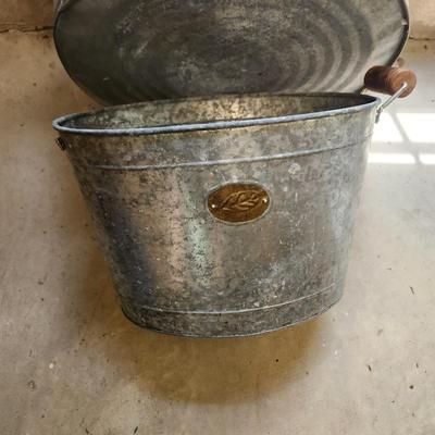 2 Galvanized Cans No. 3 Dover Parkersburg , Ice Bucket