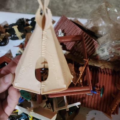Sears Fort Apache Lot and other Toy Cowboys and Indians and Possible Other Plastic Toy