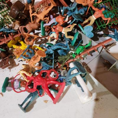 Sears Fort Apache Lot and other Toy Cowboys and Indians and Possible Other Plastic Toy