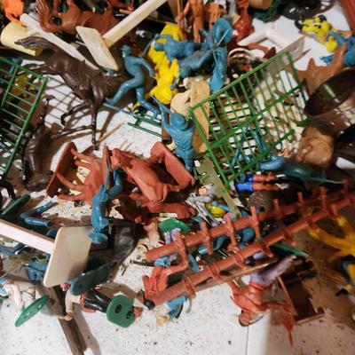 Sears Fort Apache Lot and other Toy Cowboys and Indians and Possible Other Plastic Toy