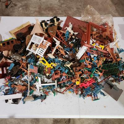 Sears Fort Apache Lot and other Toy Cowboys and Indians and Possible Other Plastic Toy