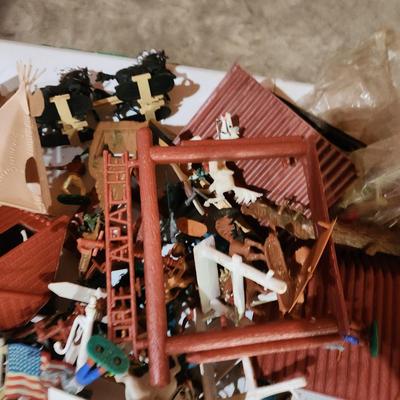 Sears Fort Apache Lot and other Toy Cowboys and Indians and Possible Other Plastic Toy