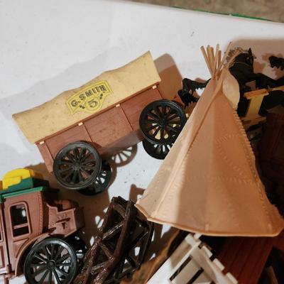 Sears Fort Apache Lot and other Toy Cowboys and Indians and Possible Other Plastic Toy