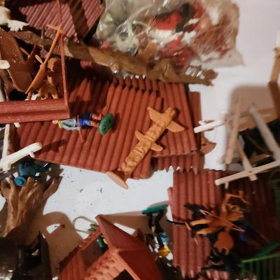 Sears Fort Apache Lot and other Toy Cowboys and Indians and Possible Other Plastic Toy