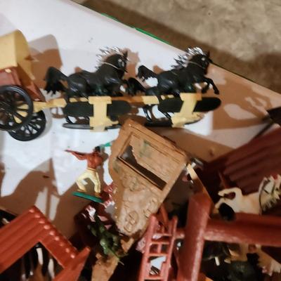 Sears Fort Apache Lot and other Toy Cowboys and Indians and Possible Other Plastic Toy