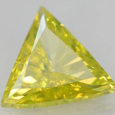 0.16 Carat Vivid Yellow SI1 Triangle Natural Enhanced Loose Diamond
