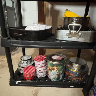 LOT 32: Basement Cleanout: Plastic Shelves and the Contents