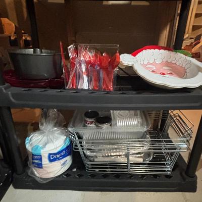 LOT 32: Basement Cleanout: Plastic Shelves and the Contents