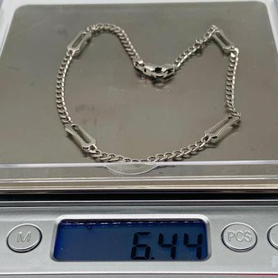 LOT 34: Italian White Gold 14K Ankle Bracelet 10", 6.44g tw