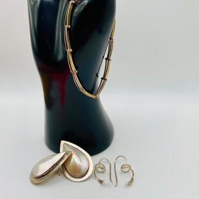 LOT 36: Sterling Silver Earrings and Bracelet