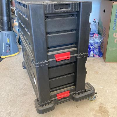 LOT 297: Rolling Keter 5 Drawer Tool Chest Set with Contents