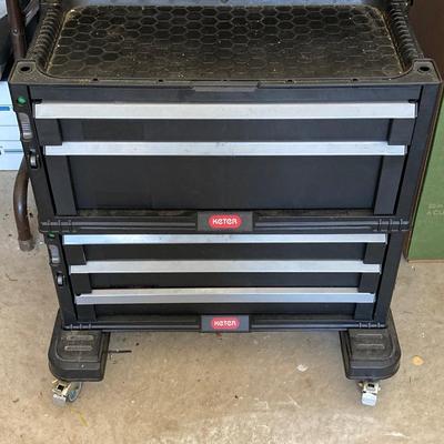 LOT 297: Rolling Keter 5 Drawer Tool Chest Set with Contents