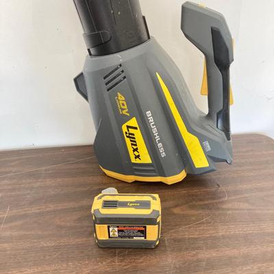 LOT 51: Ryobi Hybrid 18 P2107 Blower, P514 Saw, and P118 Battery IntelliPort Charger, Lynxx Cordless Blower, Battery Pack and More