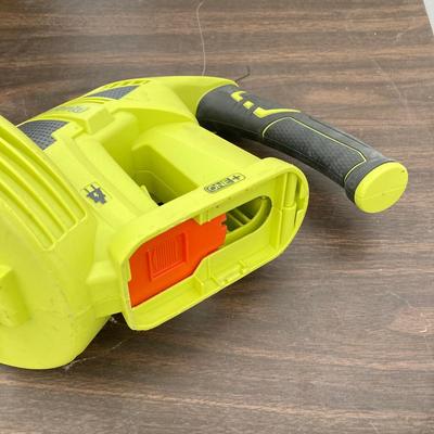 LOT 51: Ryobi Hybrid 18 P2107 Blower, P514 Saw, and P118 Battery IntelliPort Charger, Lynxx Cordless Blower, Battery Pack and More