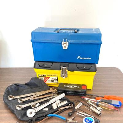 LOT 53: Assorted Craftsman Tools and Two Toolboxes with Contents