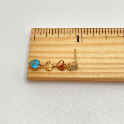 LOT 57: 1.43gtw 14k Mexico Gold Pierced Blue Topaz Dangle Earrings