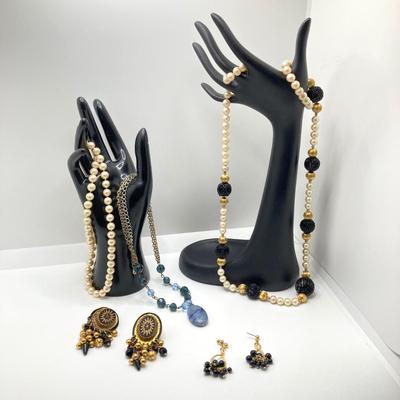 LOT 60: Fashion Jewelry - Faux Pearl Necklaces, Earrings and More