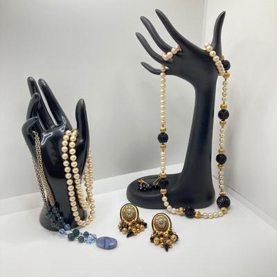 LOT 60: Fashion Jewelry - Faux Pearl Necklaces, Earrings and More