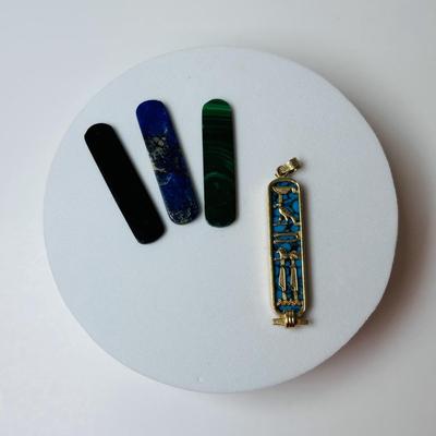 LOT 61: Interchangeable Egyptian Cartouche Hieroglyphics Pendant