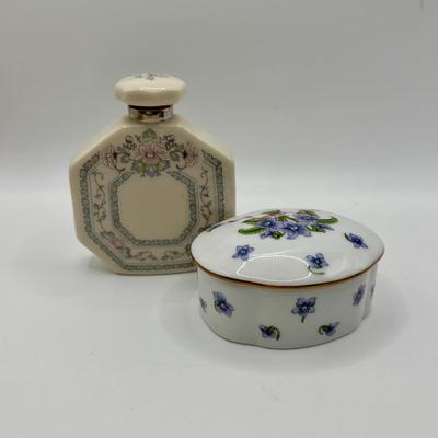 LOT 63: Lenox Perfume Bottle & Collector Society Trinket Box, Vintage Decorative Egg w/Golden Gates & Just the Right Shoe...