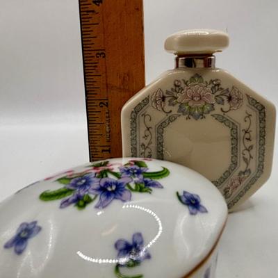 LOT 63: Lenox Perfume Bottle & Collector Society Trinket Box, Vintage Decorative Egg w/Golden Gates & Just the Right Shoe...