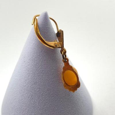 LOT 64: Sterling Cameo with RG Cameo Gold Tone Dangle Earrings