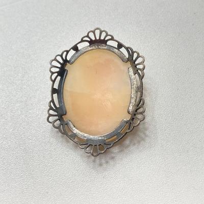 LOT 64: Sterling Cameo with RG Cameo Gold Tone Dangle Earrings