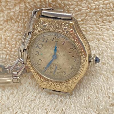 LOT 66: Vintage Elgin 14K Gold Filled Monogrammed Watch
