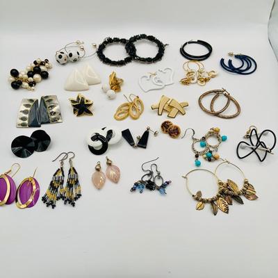 LOT 73: Collection of 25 Pairs of Fashion Jewelry Pierced Earring