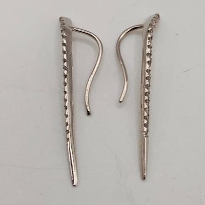 LOT 76: White Gold Pierced Earrings 14KT, TW 2.03g