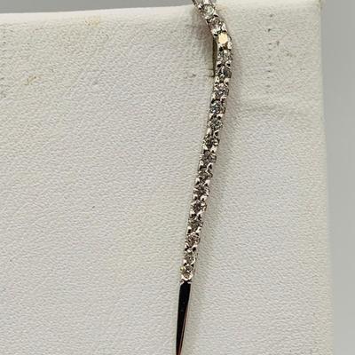 LOT 76: White Gold Pierced Earrings 14KT, TW 2.03g