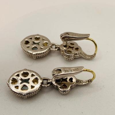 LOT 78: Judith Ripka JR Two 18k Gold and 925 Silver Earrings 9.32
