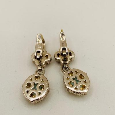 LOT 78: Judith Ripka JR Two 18k Gold and 925 Silver Earrings 9.32