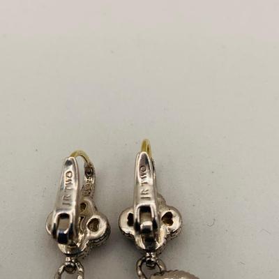 LOT 78: Judith Ripka JR Two 18k Gold and 925 Silver Earrings 9.32