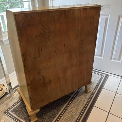 LOT 82: Secretary Desk & Ladder-Back Chair w/Rush Seat