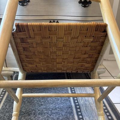 LOT 82: Secretary Desk & Ladder-Back Chair w/Rush Seat