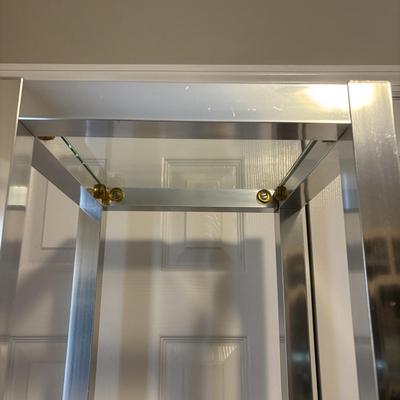LOT 86: MCM Chrom & Glass Square Shelf