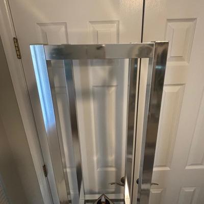 LOT 86: MCM Chrom & Glass Square Shelf