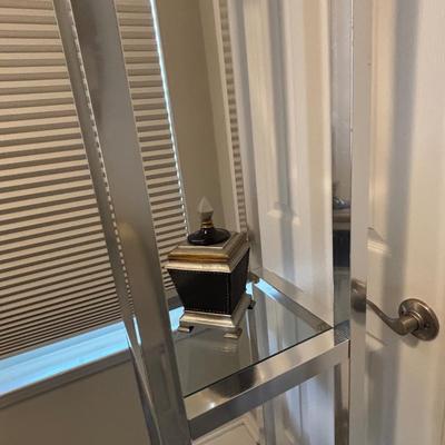 LOT 86: MCM Chrom & Glass Square Shelf