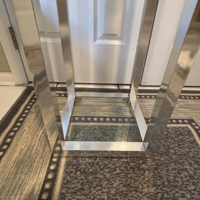 LOT 86: MCM Chrom & Glass Square Shelf