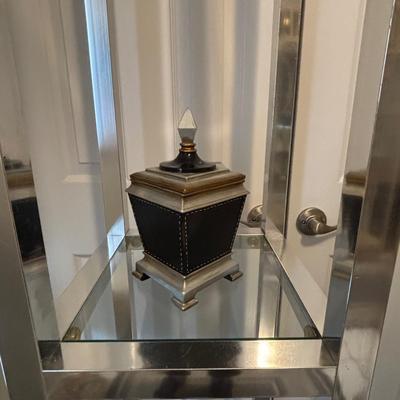 LOT 86: MCM Chrom & Glass Square Shelf