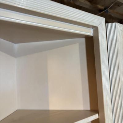 LOT 92: Made in USA Contemporary Style Corner Bookcases & Console Table