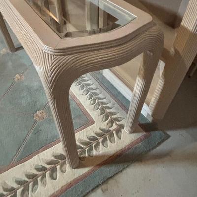 LOT 92: Made in USA Contemporary Style Corner Bookcases & Console Table