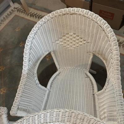 LOT 93: Brylane Home All-Weather Resin Wicker Table & Chairs